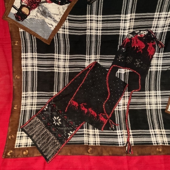 RALPH LAUREN WOOL WINTER SCENE SCARF - Picture 4 of 6